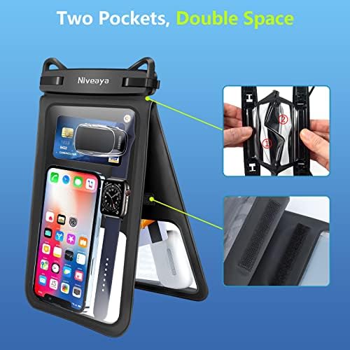 Niveaya [Голяма водоустойчива чанта за мобилен телефон с размер на екрана до 10,5 см - 2 опаковки, водоустойчив калъф с