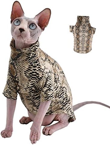 Лимитированная серия от най-Готините Летни Памучни тениски с шарени Бесшерстного котка Сфинкс от Змийска кожа, Дрехи