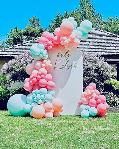 Набор от Гирлянди от Балони в пастелни цветове Пинбра, Коралови Балони, Балони цвят Тифани, Замръзналите Балони цвят Шампанско