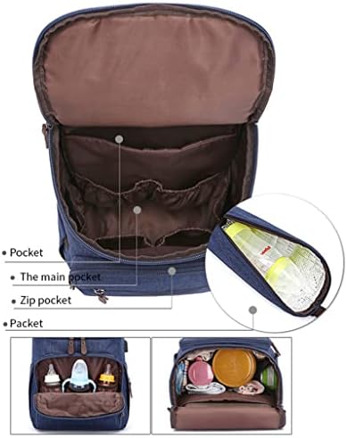 Раница-чанта за памперси Dezhao, Пътен Раница с USB порт за зареждане за майки и татковци, Водоустойчива Чанта за смяна на Пелени за бременни с Ремъци за колички Син Цвят