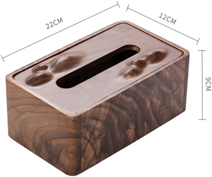 GANFANREN Креативната Кутия за Хартия от Черен Орех, Семейна Кутия за Салфетки От Масивна Дървесина, Хол, Wooden Многофункционална Кутия За Съхранение