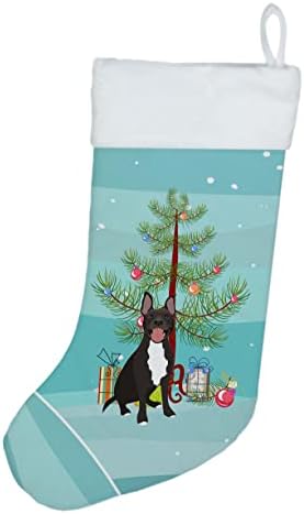 Carolin's Treasures WDK3100CS Питбул, Черно #4 Коледни Чорапи, чорапи за висящи пред камината, Коледен Сезон декорация За Партита и Семейни Празнични Украси,