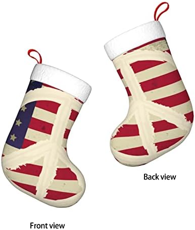 Коледни Чорапи Augenstern Флаг на САЩ Знак на Света Двустранни Чорапи За Окачване На Камина.