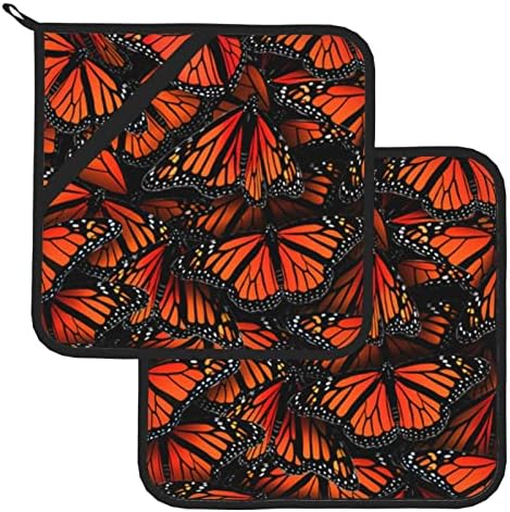 Пеперуди Монарх, 2 опаковки, кухненски ръкавици за Кухня, Комплекти Топлоустойчива Прихваток, Стойки за Фурни, кухненски ръкавици