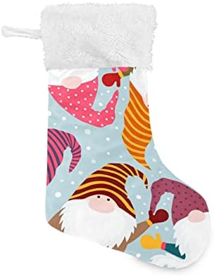 Коледни Чорапи ALAZA, Коледни и Зимни с Гномом, Класически Персонализирани Големи Чулочные Украса за Семейни Тържества,