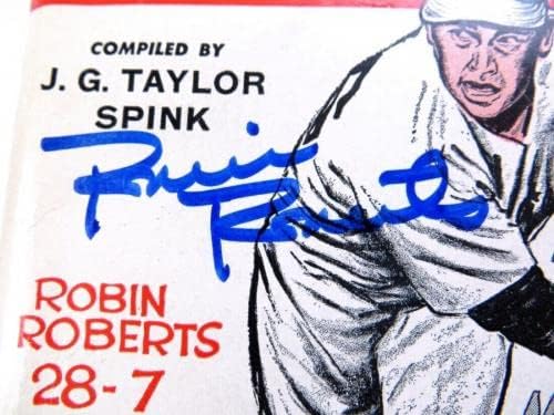 Книгата на Робин Робъртс с автограф и Автограф на TSN Baseball Guide 1953 JSA AG71476 - MLB С Автограф Разни
