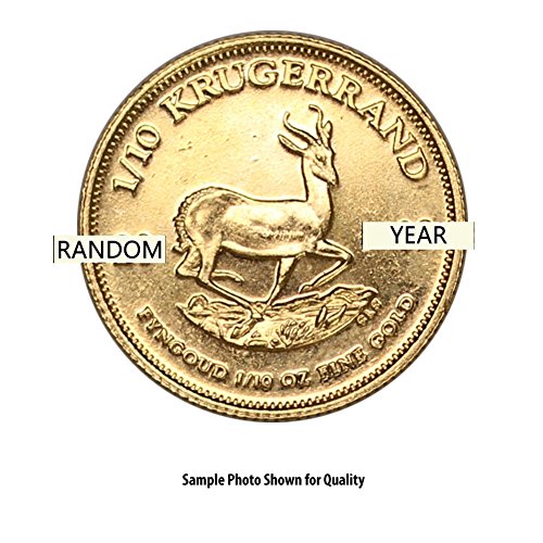 1967 ZA - до Момента (Случаен година) 1/10 унция Южноафриканското злато Крюгерранд Официално законно платежно средство на
