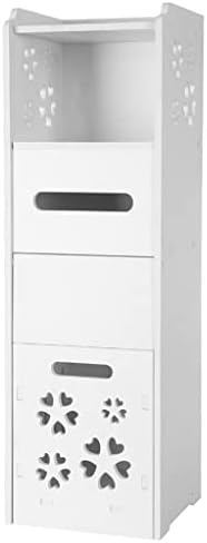n/a 3-слойный шкаф за съхранение в Банята с Мусорным кофа, кутия за салфетки 25x25x80 см, Бяло Украшение за Баня (Цвят: A, размер: както е показано)