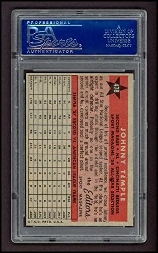 1958 Topps 478 All-Star Джони Темпъл Синсинати Редс (Бейзболна картичка) PSA PSA 8,00 Червени