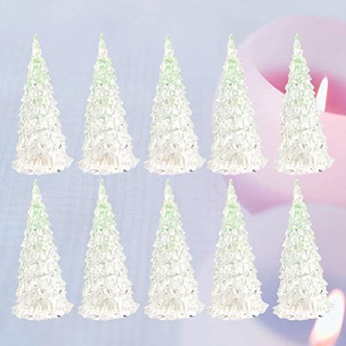10ШТ Коледна Мини Елха Коледна Елха Декор на Дърво Crystal Коледна Висулка Вечерни Led Лампи за Празнични Партита
