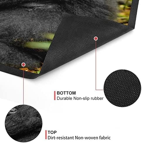 ERUXUGB Най-сладки бебета животни | Горила и бебето Черна гума Тъкан килим за пода (60 × 40 см