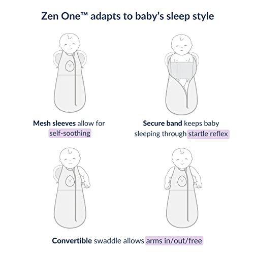 Nested Bean Дзен One™ - Леко утяжеленное пеленание за бебета 3-6 м (11-16 лири) | се Регулира по дължина на ръцете | Предотвратява вздрагивание | Помага самоуспокоиться | 2-Стран?