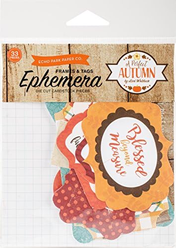 Echo Park Paper Company APA132021 Идеални Есенни рамки и етикети Ефимерно