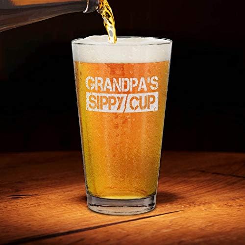 shop4ever Дедушкина Чаша за Потягивания Бира с Лазерно Гравирани Халба Бира Стъклен Подарък за Нов Дядо, Който ще се повиши