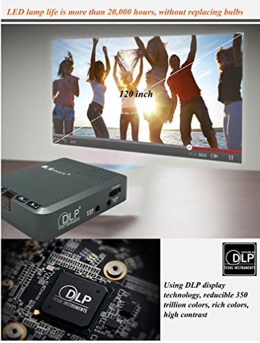 Преносим Мини Преносим led Проектор HDMI VGA DLP с батерия от 3000 mah резолюция 854480 Led Мини-Пико-Проектор