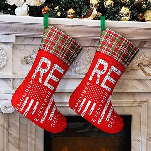 Не забравяйте, Че Всички Разгърнати Военни R. E. D. Коледни Чорапи С Пайети, Блестящи Стенни Висящи Украси, Украса за Коледната