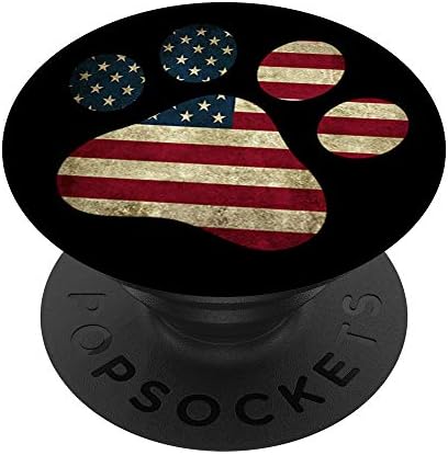 Кучешка Лапа С Патриотичен Американски Флаг - Реколта Издържат попсокеты С Възможност за смяна на PopGrip