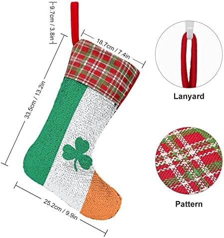 Детелина Детелина Знаме на Ирландия Пайети Коледен Отглеждане Блестящи Стенни Висящи Украса Украса за Коледната