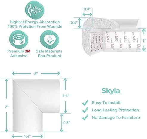 Меки защитни ъгли от Skyla Жилища - Мека защита от остри ръбове на мебели - high-performance лепило 3M - Защитно фолио