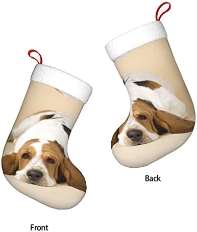 ELBULL Персонализирани Коледни Чорапи, Басет Куче Коледни Чорапи за Семейна Почивка Украса на Коледното Парти