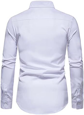 Maiyifu-GJ Мъжки Ризи с копчета и дълъг ръкав, Лека Тънка риза с отложным яка, Класически Стилни Бизнес ризи (черни,
