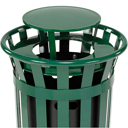 Глобалното Промишлено Подово Метално Решетчатое Мусоросборное кофа с обем 24 литра, с капак от дъжд, зелен цвят