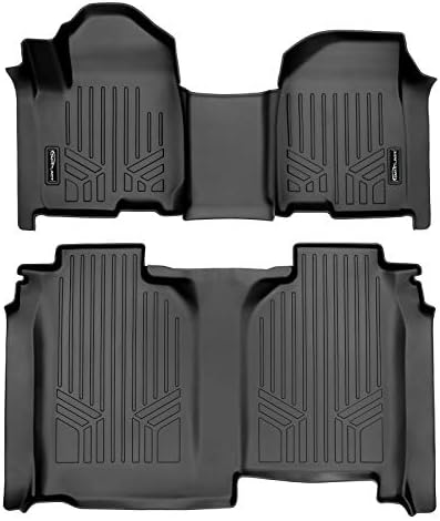Комплект стелки SMARTLINER за секс (двата реда от по 1 бр.) Черен, Съвместим с винил подове 2019-2022 Кабина на екипажа Silverado/Sierra 1500 със седалка, 1-ри ред