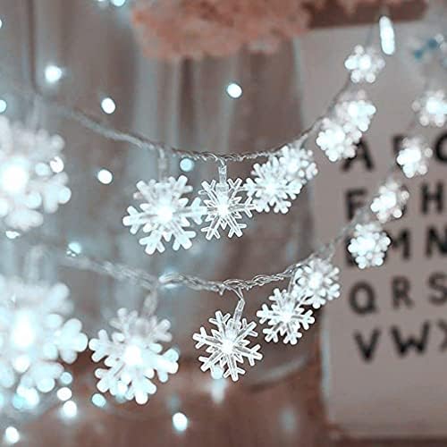 Снежинки Led Завеси Струнни Светлини 20 фута 40LED Коледен Прозорец Завеса Светлина Струнен Лампа за Спални, Тераса,