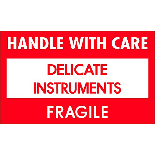 СКОРОСТНА САЩ BDL1460 Лента Логически етикети за Деликатни инструменти - HWC , 3 x 5, Червено / Бяло / Черно