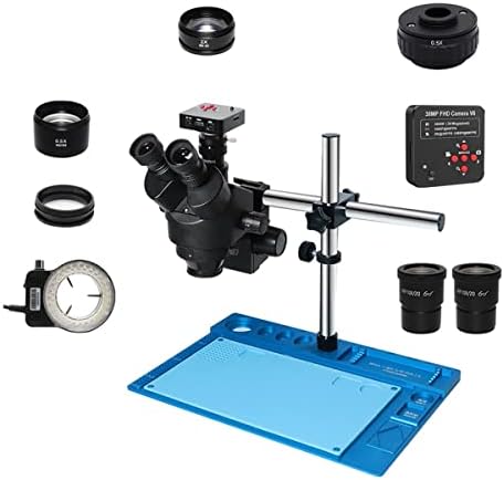 Обзавеждане за Лабораторен микроскоп 3.5 X-90X Simul-Focus Тринокулярный Стереомикроскоп с Камера Лен Led Лампа за Ремонт на