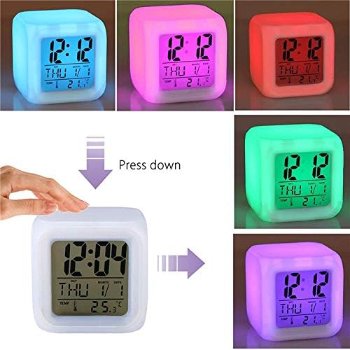 7 Цветни Часовници LED Цифров Часовник С променящата се Светлина Нощни Светещи Детски Настолни Часовници despertador Детски