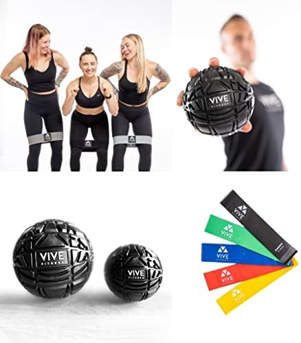 Масажна топка за фитнес Vive ~ Разбиватель кексчета ~ Терапия граничната точка ~ Създаден за отпускане на възпалени мускули на гърба, седалището, раменете и спри!