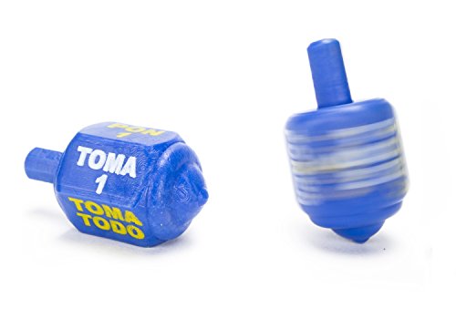 Класически мексикански Пиринола Toma Todo от твърда пластмаса по Света и кубчета, 10 Цветни опаковки /Pirinola y Dados de Plastico Solida (10 опаковки)