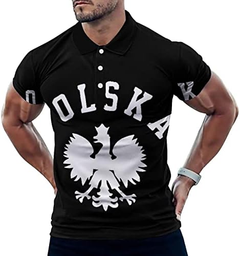 Polska Гордостта на Полската държава Мъжка Риза Поло С Къс Ръкав и Двойно яка Тениска на Тениски, Ежедневни