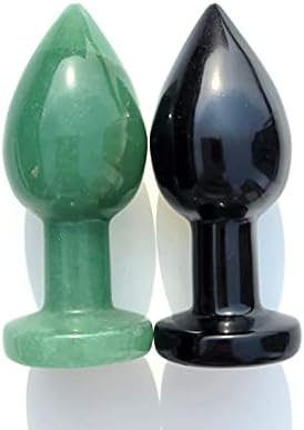 2 бр./компл. Дамски Масажът пръчка от естествен Кристал, Обсидиан (черен и зелен)