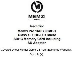 MEMZI PRO 16 GB Class 10 90 Mb/s. Карта памет Micro SDHC карта с адаптер за SD за Samsung Galaxy Express Prime,