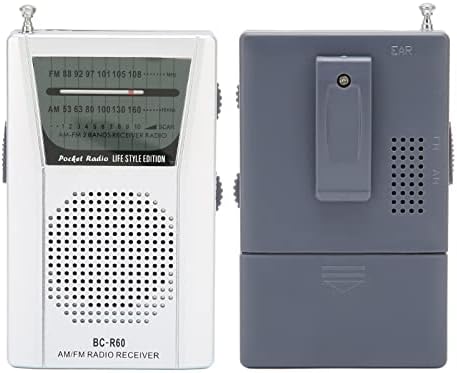 Джобно AM FM радио, Компактен Портативен вход за транзистор радио приемник, Работещ от 2 батерии тип АА, Вграден