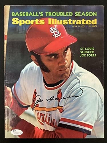 Джо Торе Подписа за Спортс илюстрейтид 4/10/72 Без Етикет Бейзболни Кардинали Авто JSA - Списания MLB с автограф