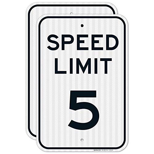 Знак за ограничение на скоростта на 5 мили /ч, (2 опаковки) 12x18 Инча, Отразяваща EGP 3 м, Алуминий 063, Направено