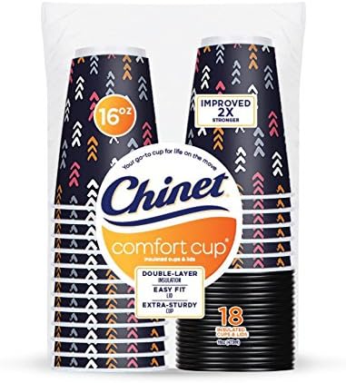Горещи чаши с двойни Стени и капаци Chinet Comfort-Cup 108 Count, 16 Унции