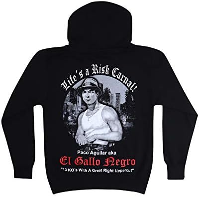Мъжки hoody ShirtBANC Lifes a Risk Carnal Пако Aguilar El Gallo Негро 13 До с качулка
