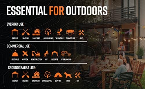 GROUNDGRABBA Шуруп за закрепване на палатки до Пясъчен стълб Adventure Kit | 2X GG Lite | 2X GG Pro | 2X GG Pro I | 2X