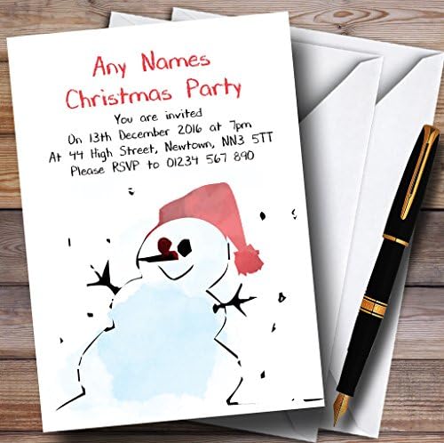 Идеен Снежен човек Персонални Покани за Коледа/Нова Година / Празнично парти