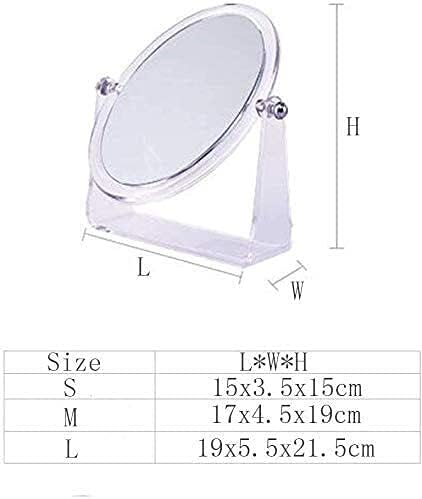 Малко огледало SoGuDio, огледало за грим, Десктоп Двустранно огледало с 3-кратно увеличение, Завъртане на 360 ° Огледало за баня, Огледало за грим (Цвят: прозрачен размер: