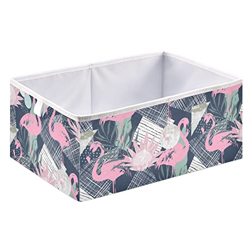 Кутия за съхранение на кубчета с Фламинго, Сгъваеми кутии за съхранение, Водоустойчив кош за играчки, органайзер за