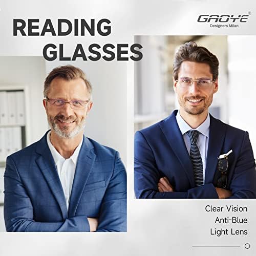 Gaoye, 5 опаковки очила за четене, мъжки, блокер синя светлина, компютърни очила за четене със защита от ултравиолетови лъчи, с диамантени остриета, дизайн на лещи без р