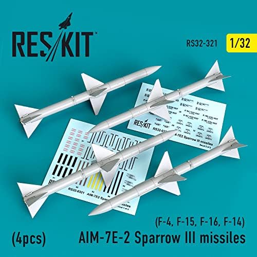Набор от ракети Reskit RS32-0321 - 1/32 AIM-7Д-2 Sparrow III (4шт) Колела, Оръжие
