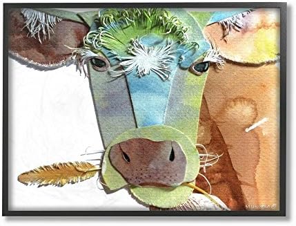 Вырезанная акварел Крава-Колаж Stupell Industries, дизайн Marley Ungaro Art, 13 x 19, Стенни табели