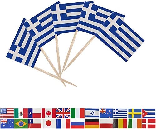 Tectsia Европейска Държава Испански Флаг-клечка за Зъби, Знамената на Испания, 100 бр Флаг За пълнене на Кифли, Малки Мини-Коли-Квадратчетата, Пръчици За Декорация на Пар