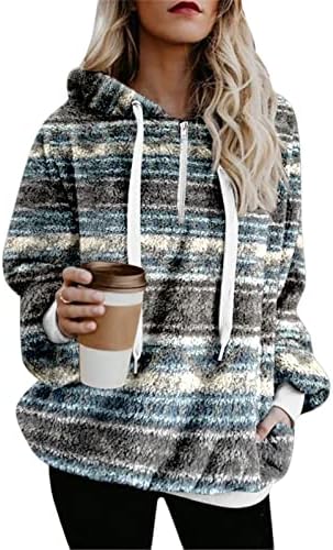 NOKMOPO/ Блузи, големи размери за жените, Модерен Есенно-зимните Пуловери с двустранно принтом, Качулка, Дебели Пуловери с подплата,